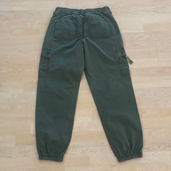 American Eagle Olive Green Utility Cargo Jogger Pants Size 4 Long - Picture 5 of 9